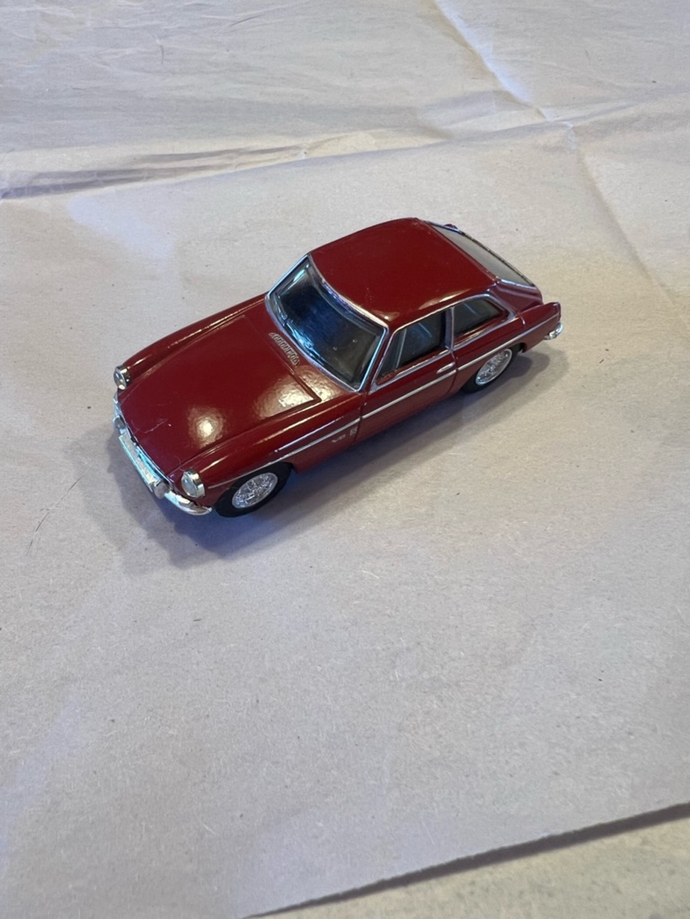 Red Diecast 1973 MGB-GT V8 Matchbox Car - Dinky/British Markings